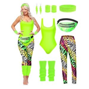 7 Pcs 80s Workout Costume